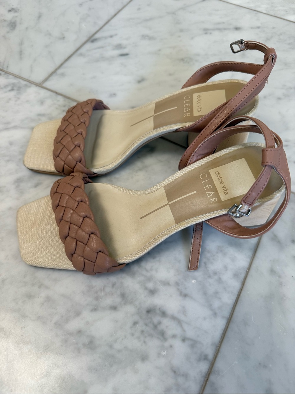 Dolce Vita Braided Toe Ankle-Strap Sandals in Dusty Rose